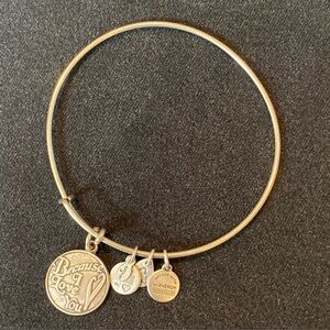 Alex & Ani 'Because I Love You' Charm Bangle Bracelet in Russian Silver